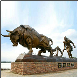 銅牛耕地景觀雕塑 銅牛耕地景觀雕塑