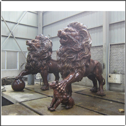 大門口銅獅子雕塑 大門口銅獅子雕塑