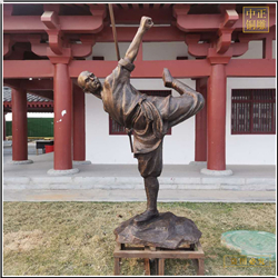少林寺練功夫銅雕塑鑄造 少林寺練功夫銅雕塑鑄造