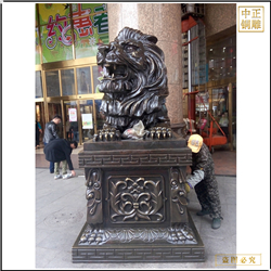 公司銀行門(mén)口鑄銅匯豐獅擺件