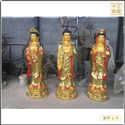 廠家批發(fā)1米6站西方三圣銅像 廠家批發(fā)1米6站西方三圣銅像