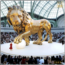 貼金景觀銅獅子雕塑 貼金景觀銅獅子雕塑