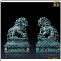 一對(duì)青銅獅子雕塑鑄造 一對(duì)青銅獅子雕塑鑄造