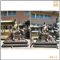 紫銅文殊普賢銅佛像 紫銅文殊普賢銅佛像