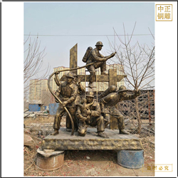 消防人物銅雕塑鑄造 消防人物銅雕塑鑄造