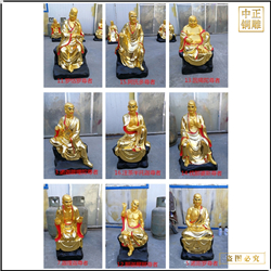 不同型號(hào)貼金十八羅漢雕塑 不同型號(hào)貼金十八羅漢雕塑
