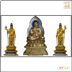 貼金西方三圣佛像圖片 貼金西方三圣佛像圖片