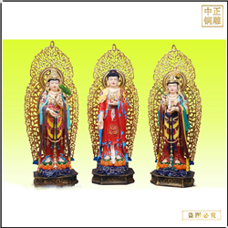 背光西方三圣佛像 背光西方三圣佛像